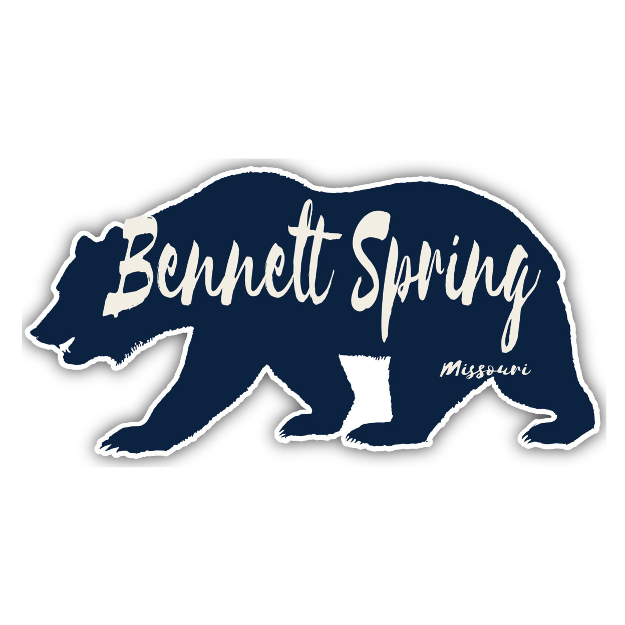 Bennett Spring Missouri Souvenir Decorative Stickers (Choose Theme And Size) - Single Unit, 8-Inch, Bear