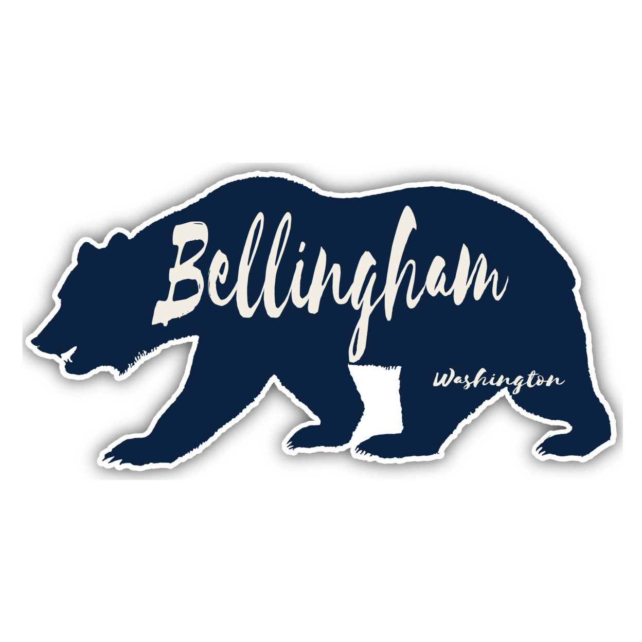 Bellingham Washington Souvenir Decorative Stickers (Choose Theme And Size) - Single Unit, 12-Inch, Bear