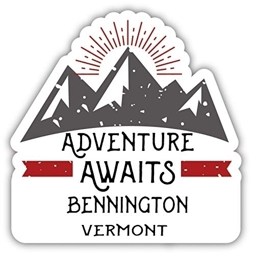 Bennington Vermont Souvenir Decorative Stickers (Choose Theme And Size) - Single Unit, 12-Inch, Adventures Awaits