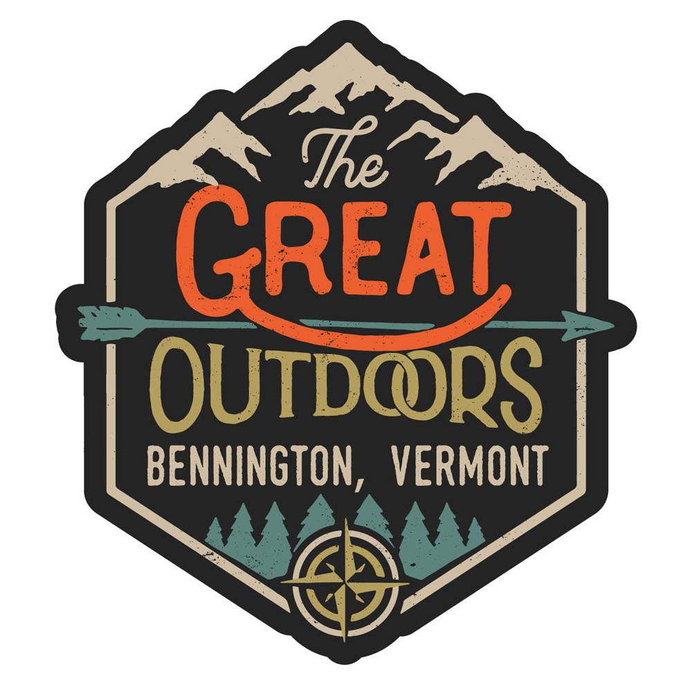 Bennington Vermont Souvenir Decorative Stickers (Choose Theme And Size) - Single Unit, 10-Inch, Great Outdoors