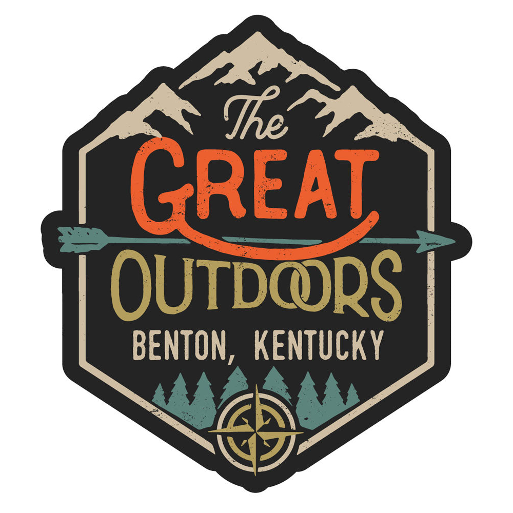 Benton Kentucky Souvenir Decorative Stickers (Choose Theme And Size) - Single Unit, 4-Inch, Tent