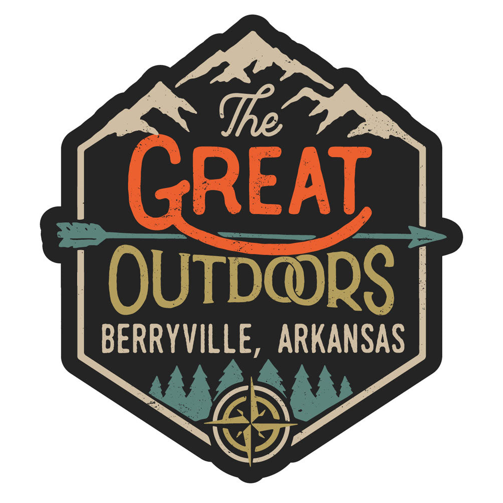 Berryville Arkansas Souvenir Decorative Stickers (Choose Theme And Size) - Single Unit, 12-Inch, Great Outdoors
