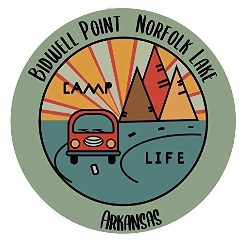 Bidwell Point Norfolk Lake Arkansas Souvenir Decorative Stickers (Choose Theme And Size) - 4-Pack, 6-Inch, Camp Life
