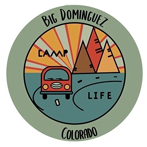 Big Dominguez Colorado Souvenir Decorative Stickers (Choose Theme And Size) - 4-Pack, 10-Inch, Camp Life