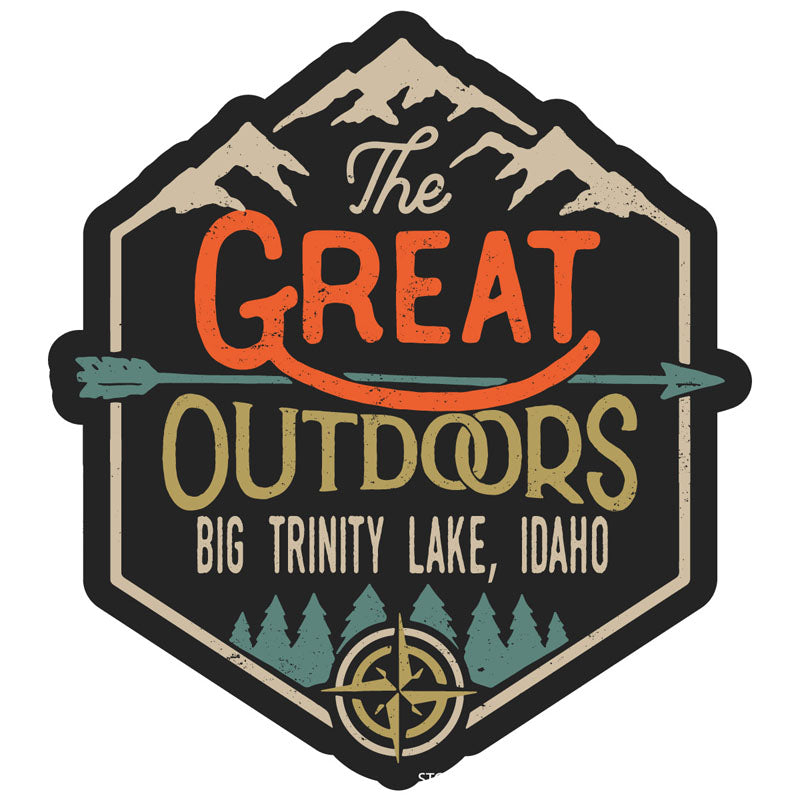 Big Trinity Lake Idaho Souvenir Decorative Stickers (Choose Theme And Size) - 4-Pack, 2-Inch, Great Outdoors