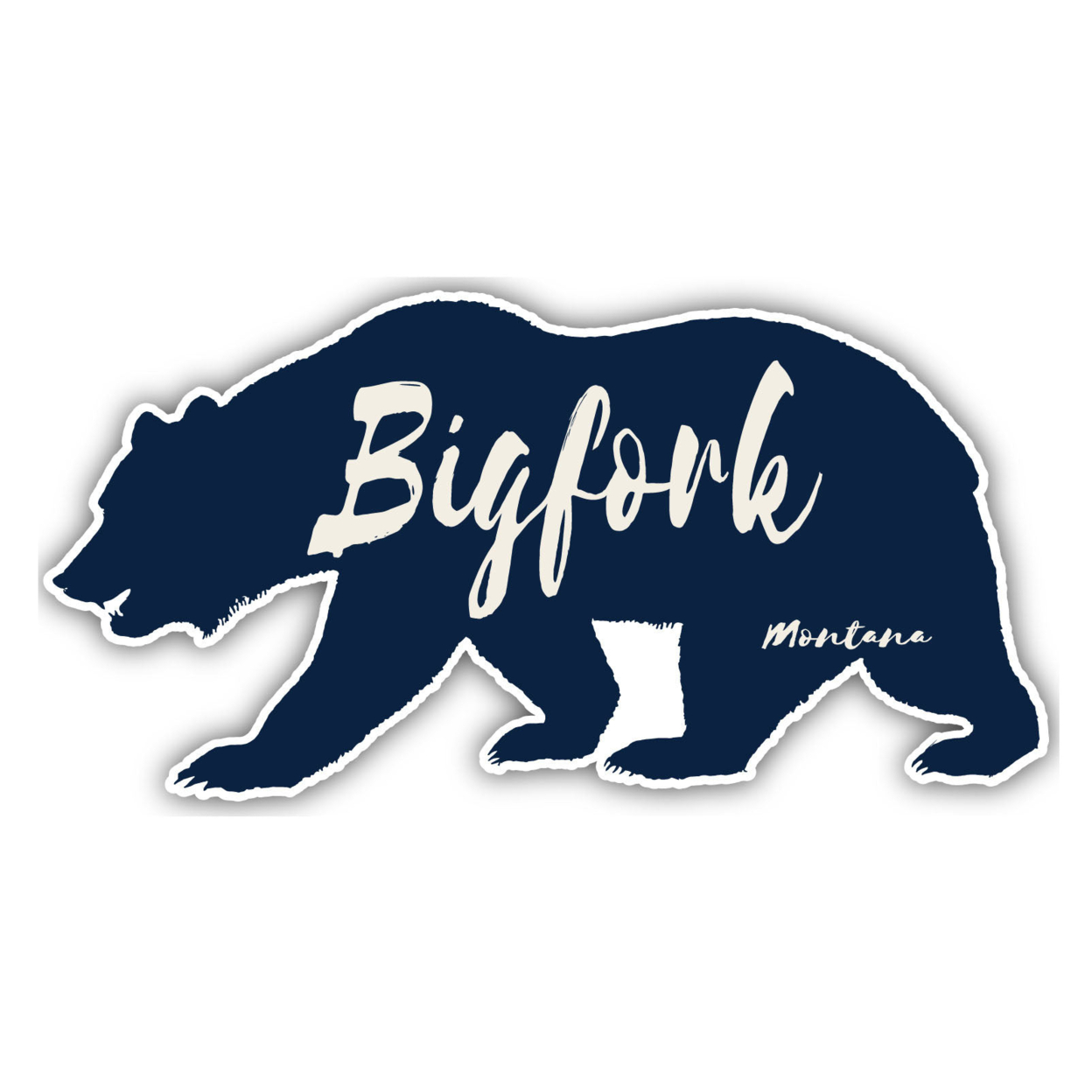Bigfork Montana Souvenir Decorative Stickers (Choose Theme And Size) - Single Unit, 10-Inch, Bear