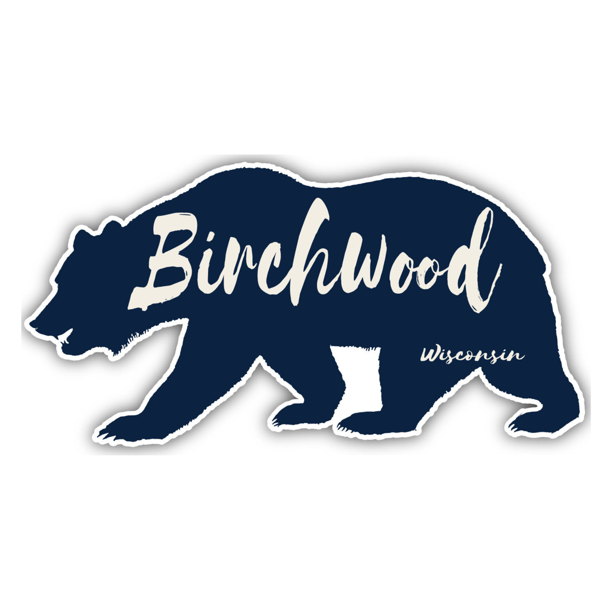 Birchwood Wisconsin Souvenir Decorative Stickers (Choose Theme And Size) - 4-Pack, 6-Inch, Bear