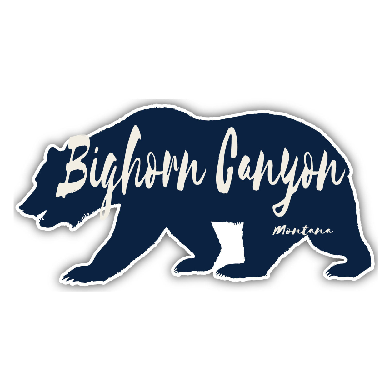 Bighorn Canyon Montana Souvenir Decorative Stickers (Choose Theme And Size) - 4-Pack, 4-Inch, Bear