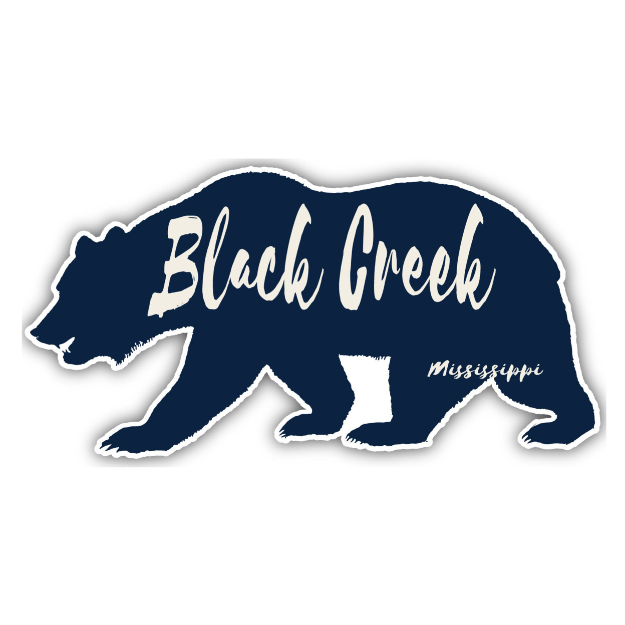 Black Creek Mississippi Souvenir Decorative Stickers (Choose Theme And Size) - 4-Pack, 6-Inch, Bear