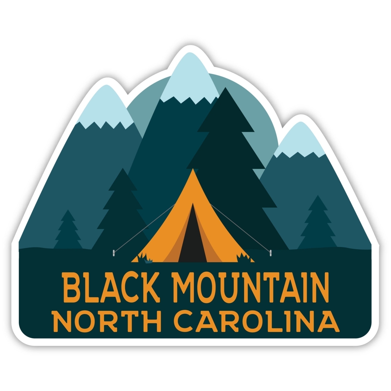 Black Mountain North Carolina Souvenir Decorative Stickers (Choose Theme And Size) - 4-Pack, 2-Inch, Tent