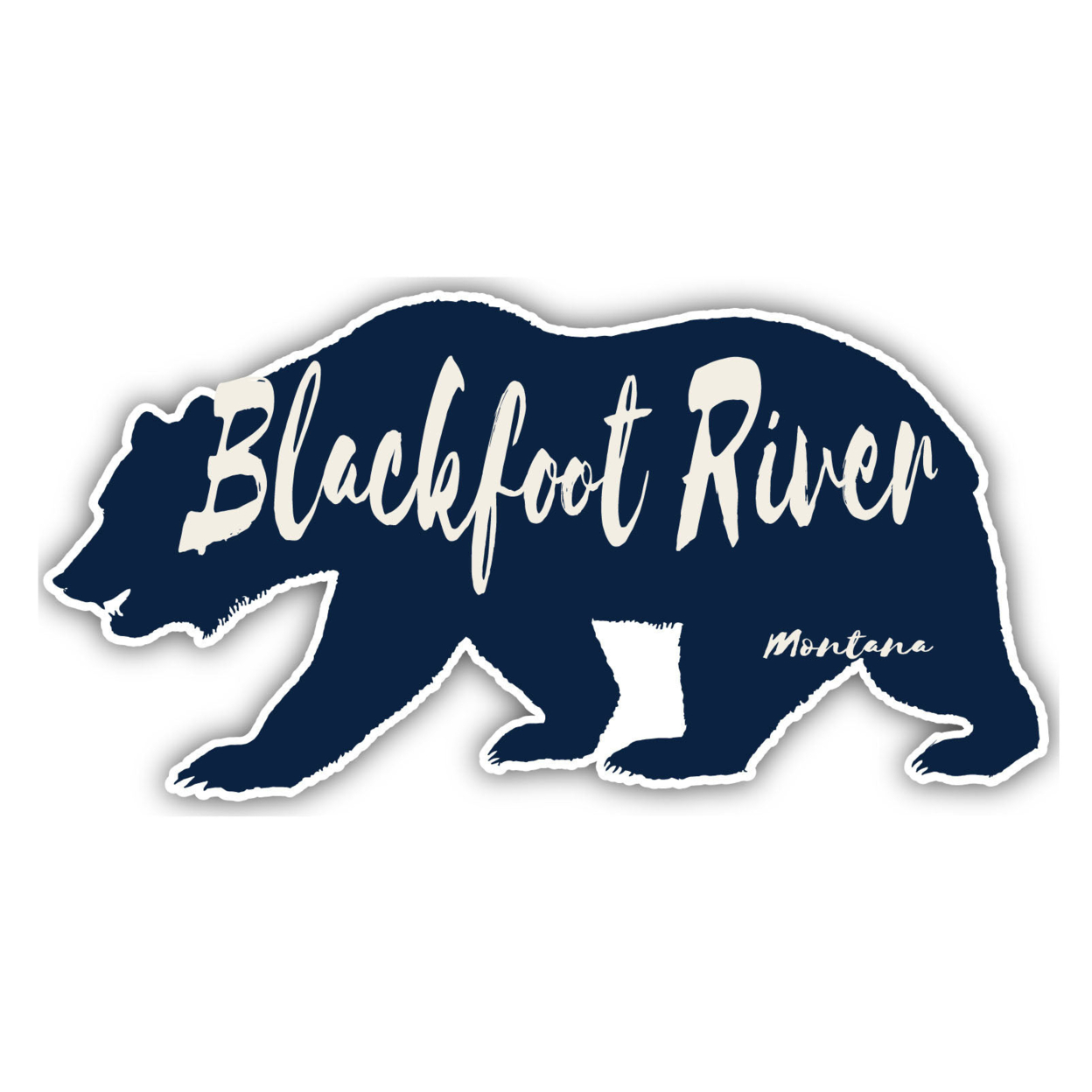 Blackfoot River Montana Souvenir Decorative Stickers (Choose Theme And Size) - 4-Pack, 2-Inch, Bear