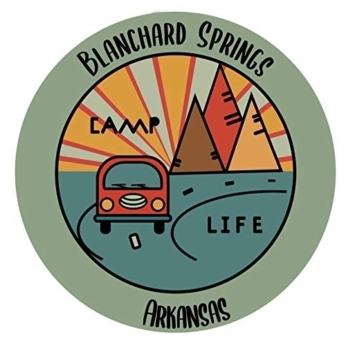 Blanchard Springs Arkansas Souvenir Decorative Stickers (Choose Theme And Size) - 4-Pack, 4-Inch, Camp Life
