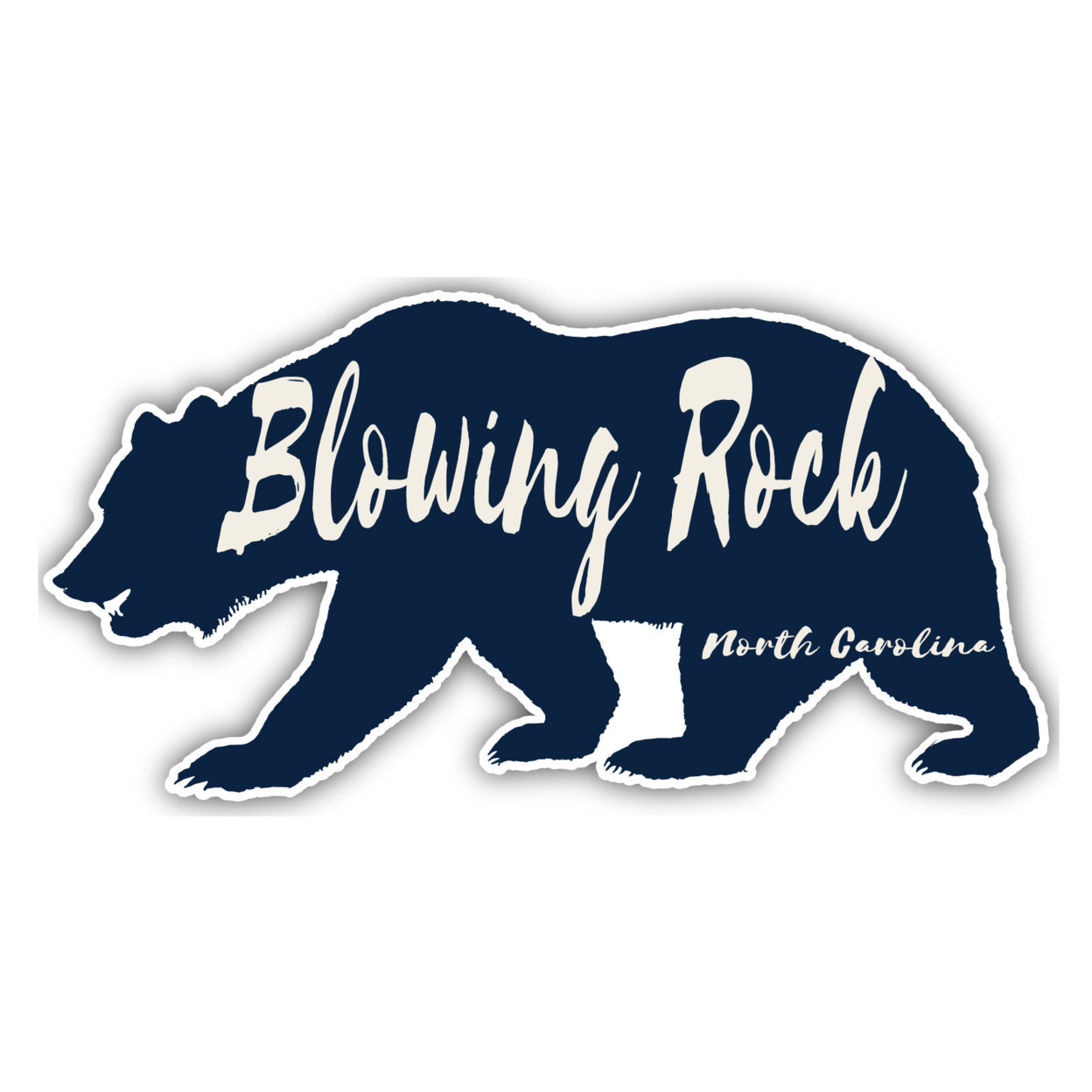 Blowing Rock North Carolina Souvenir Decorative Stickers (Choose Theme And Size) - Single Unit, 10-Inch, Bear