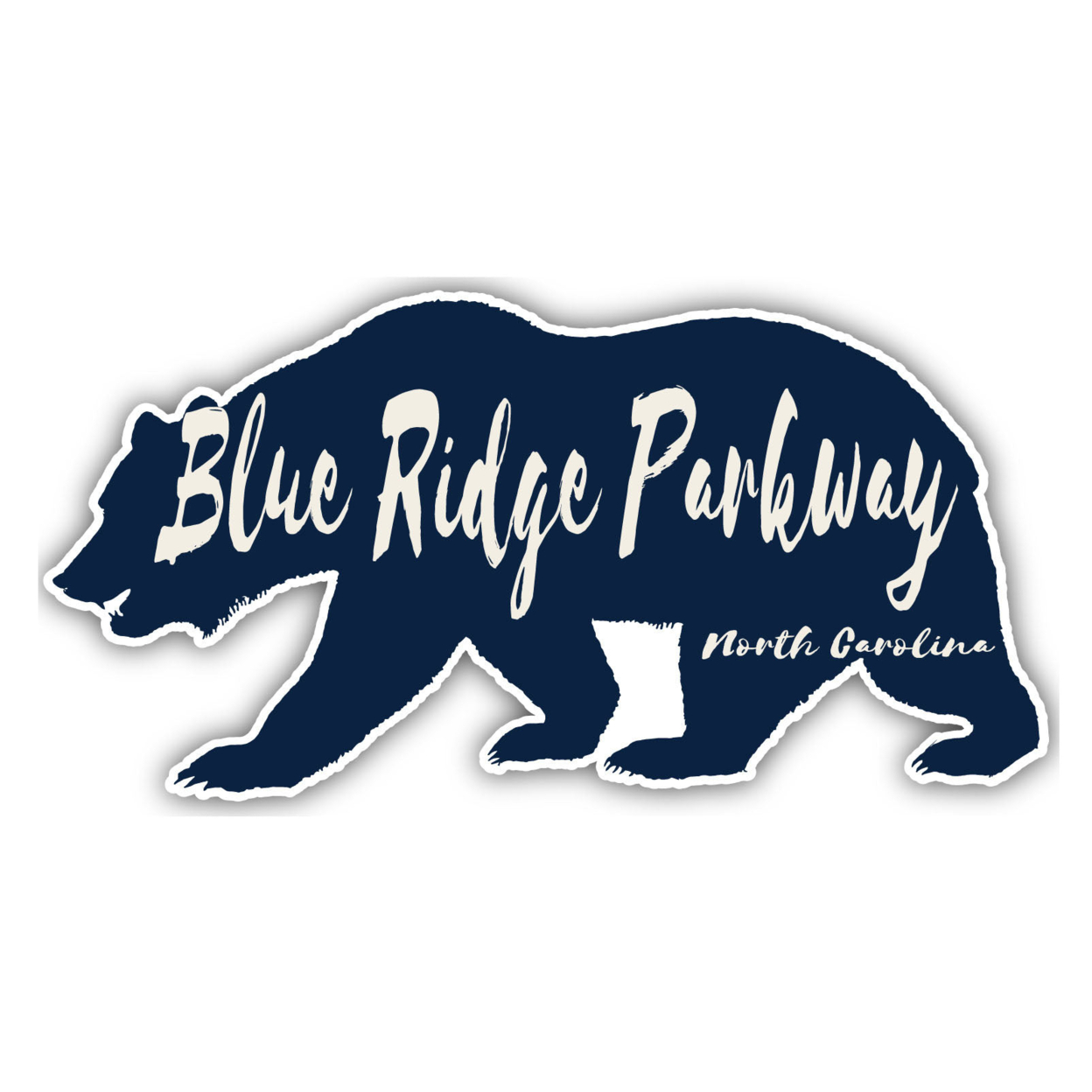Blue Ridge Parkway North Carolina Souvenir Decorative Stickers (Choose Theme And Size) - 4-Pack, 12-Inch, Bear