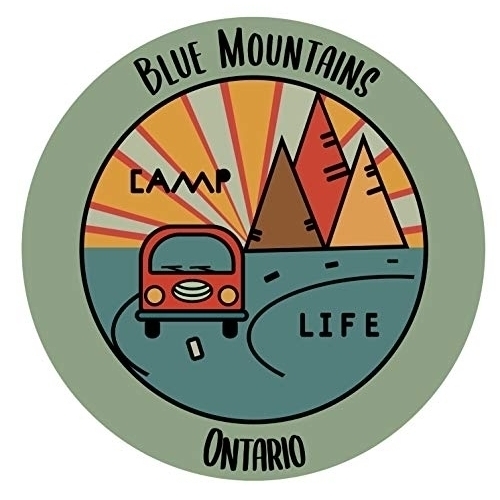 Blue Mountains Ontario Souvenir Decorative Stickers (Choose Theme And Size) - Single Unit, 8-Inch, Camp Life