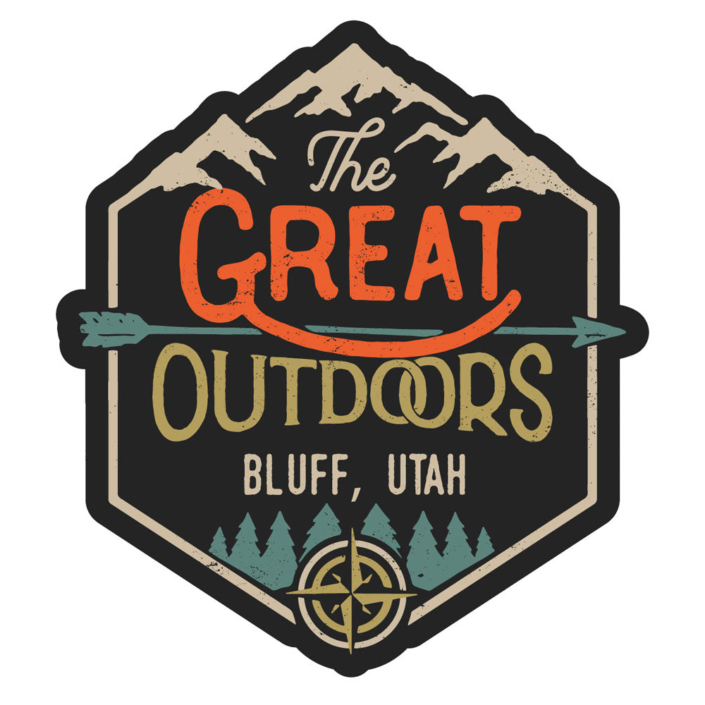 Bluff Utah Souvenir Decorative Stickers (Choose Theme And Size) - 4-Pack, 2-Inch, Great Outdoors