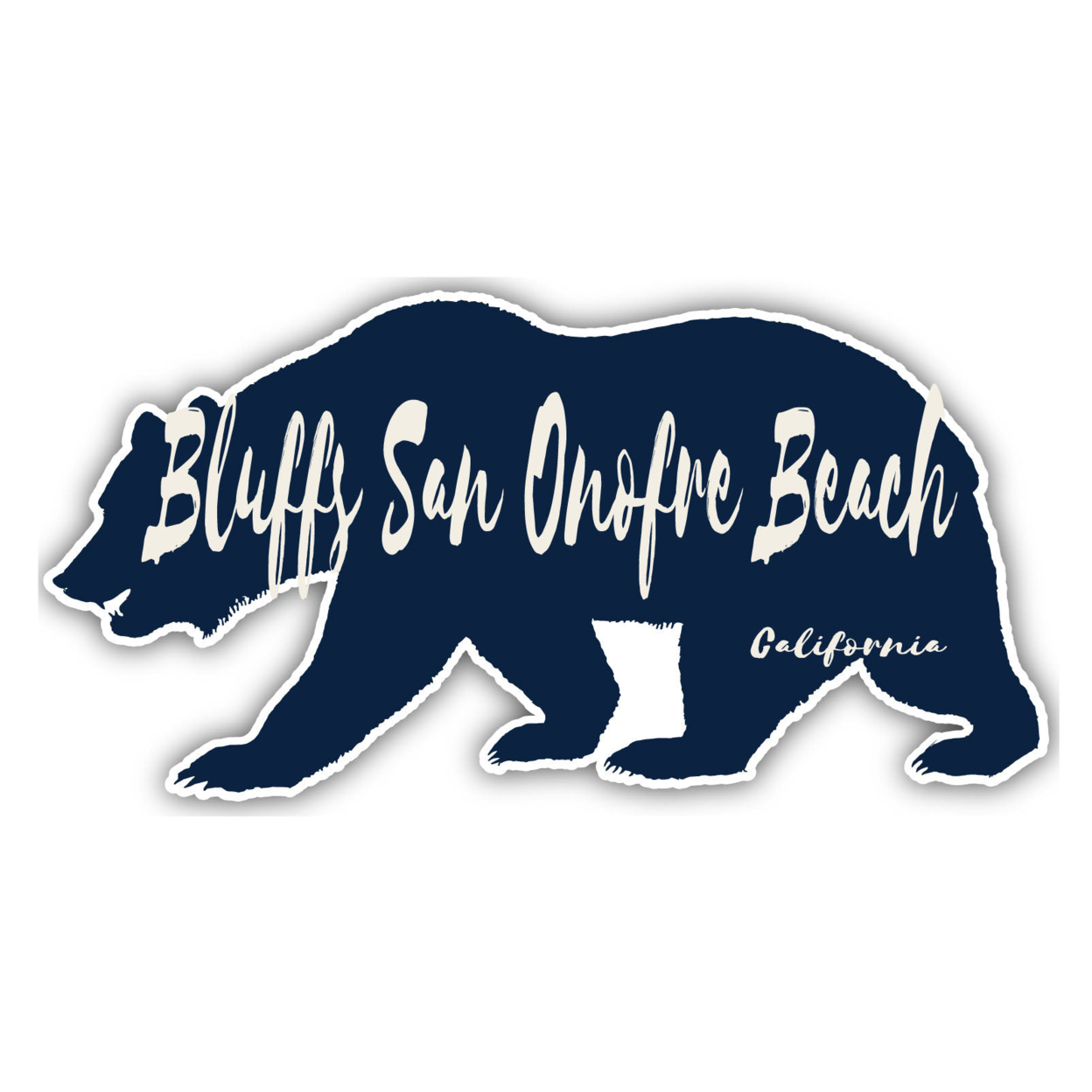Bluffs San Onofre Beach California Souvenir Decorative Stickers (Choose Theme And Size) - 4-Pack, 8-Inch, Bear
