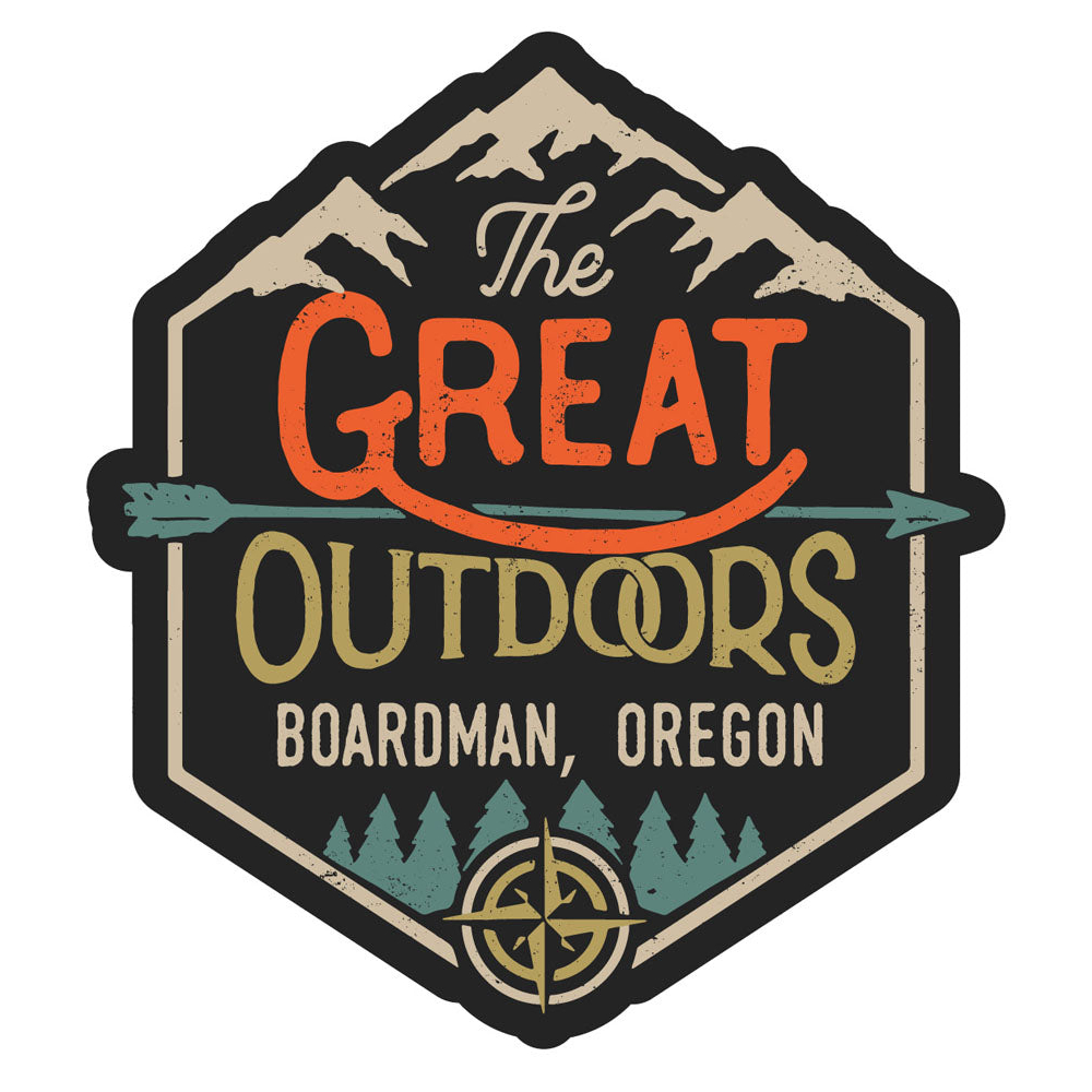 Boardman Oregon Souvenir Decorative Stickers (Choose Theme And Size) - 4-Pack, 10-Inch, Great Outdoors