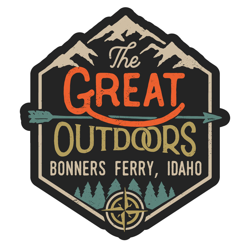 Bonners Ferry Idaho Souvenir Decorative Stickers (Choose Theme And Size) - 4-Pack, 2-Inch, Great Outdoors