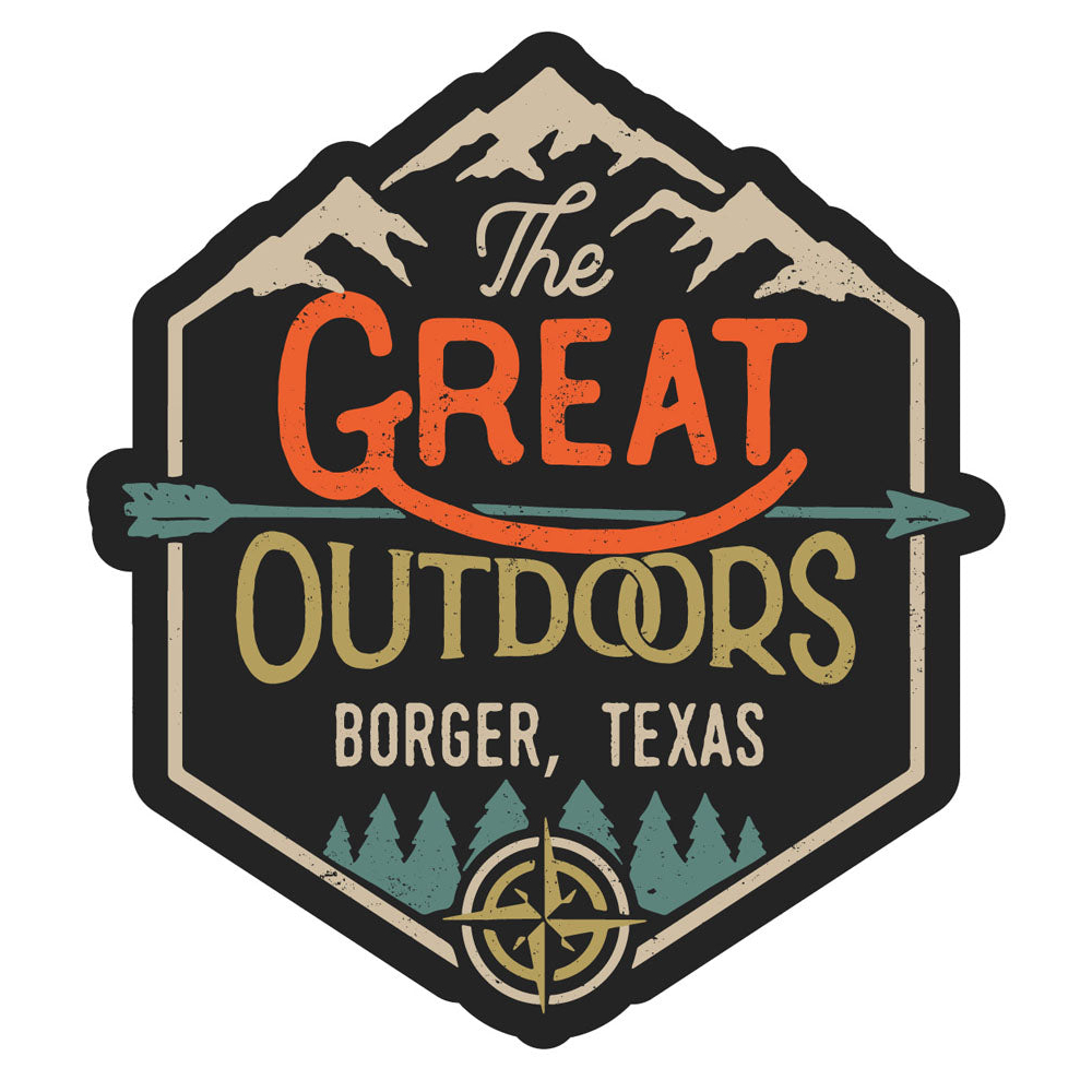 Borger Texas Souvenir Decorative Stickers (Choose Theme And Size) - Single Unit, 4-Inch, Great Outdoors
