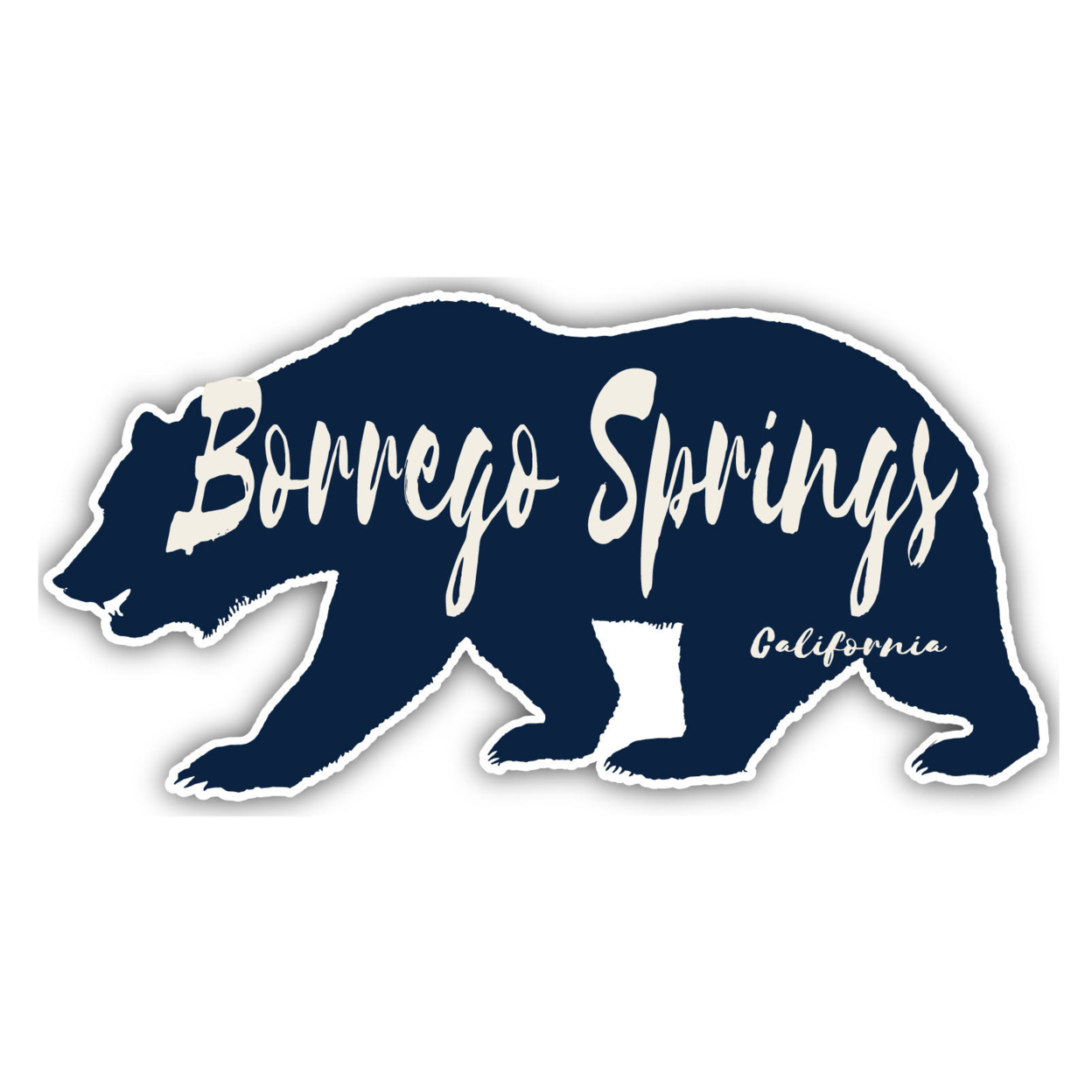 Borrego Springs California Souvenir Decorative Stickers (Choose Theme And Size) - Single Unit, 6-Inch, Bear