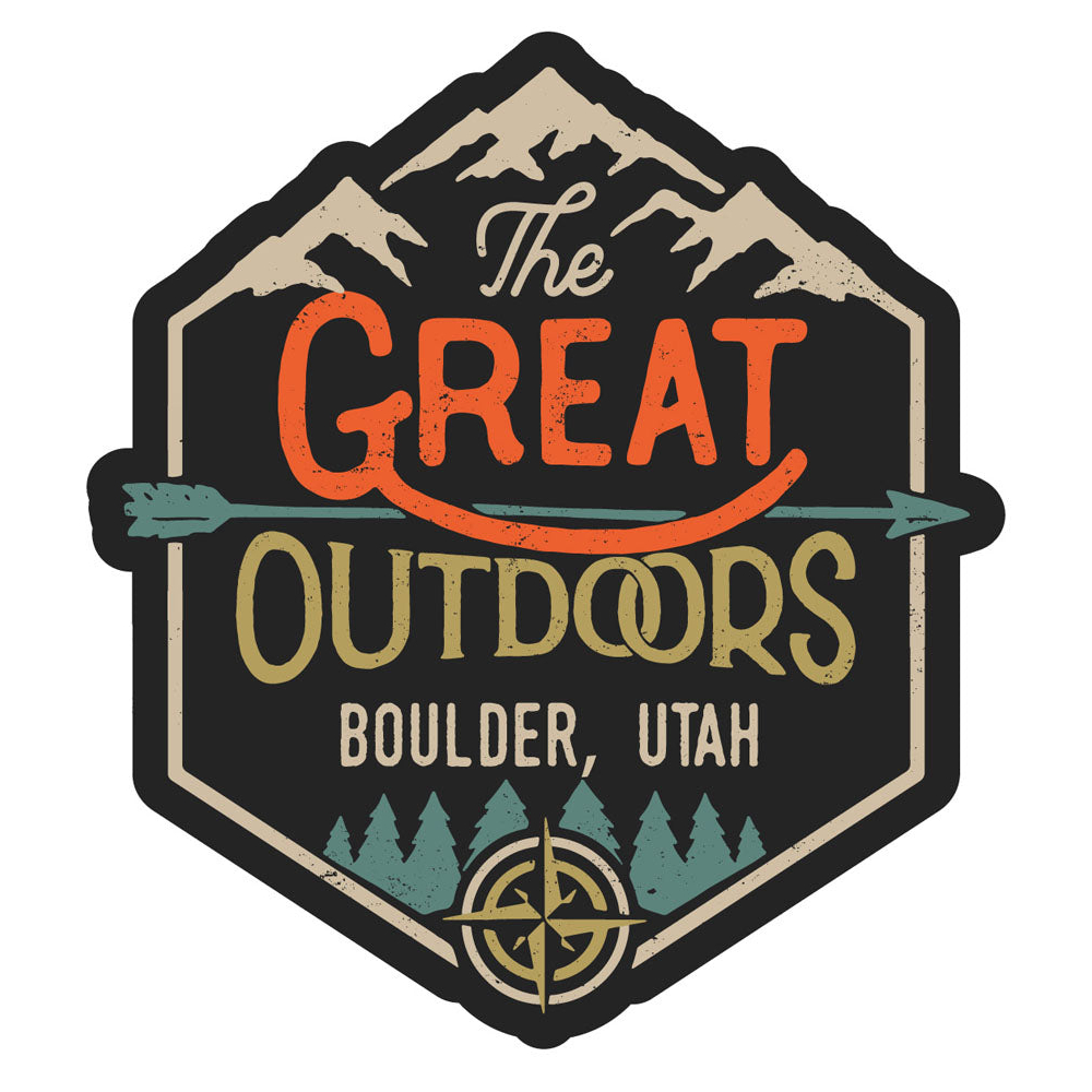 Boulder Utah Souvenir Decorative Stickers (Choose Theme And Size) - 4-Pack, 10-Inch, Great Outdoors