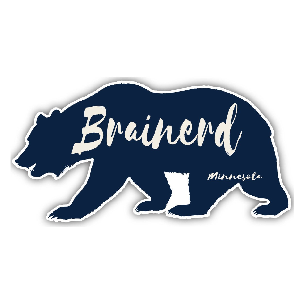Brainerd Minnesota Souvenir Decorative Stickers (Choose Theme And Size) - Single Unit, 2-Inch, Bear