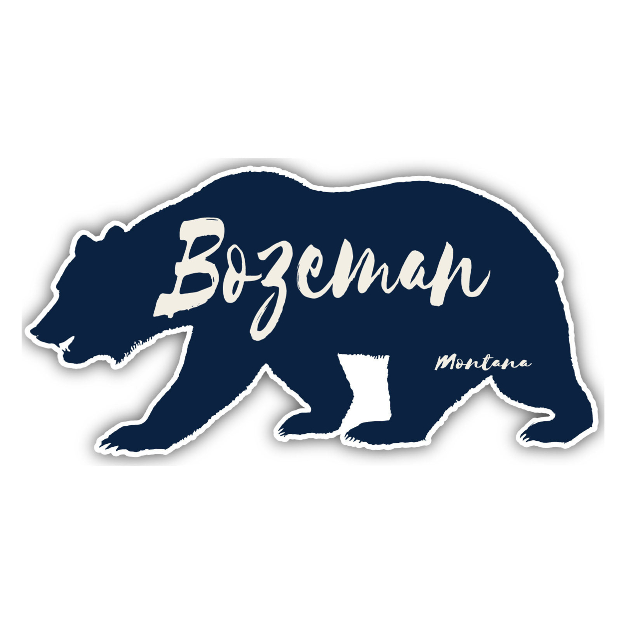 Bozeman Montana Souvenir Decorative Stickers (Choose Theme And Size) - Single Unit, 12-Inch, Bear