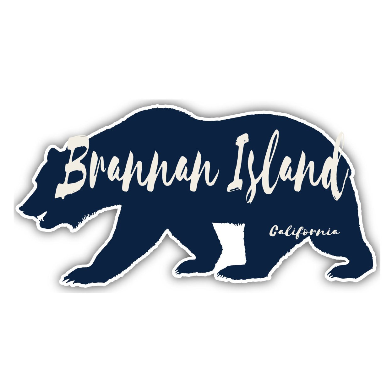 Brannan Island California Souvenir Decorative Stickers (Choose Theme And Size) - 4-Pack, 8-Inch, Bear