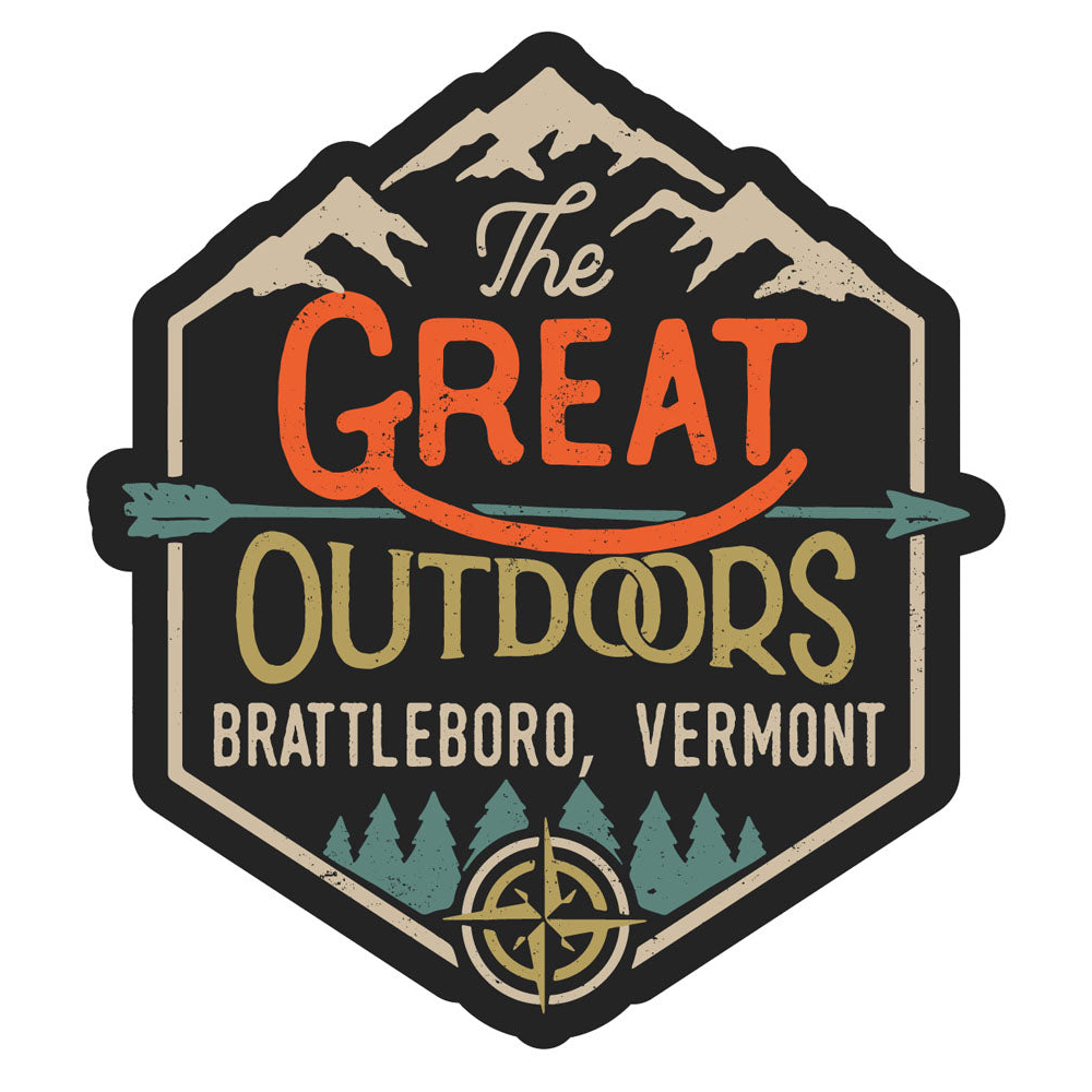 Brattleboro Vermont Souvenir Decorative Stickers (Choose Theme And Size) - Single Unit, 2-Inch, Great Outdoors