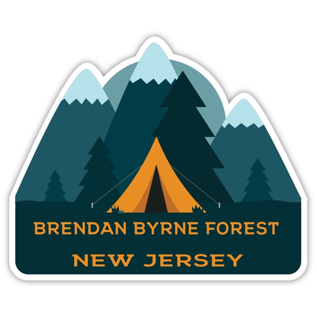 Brendan Byrne Forest New Jersey Souvenir Decorative Stickers (Choose Theme And Size) - 4-Pack, 6-Inch, Tent