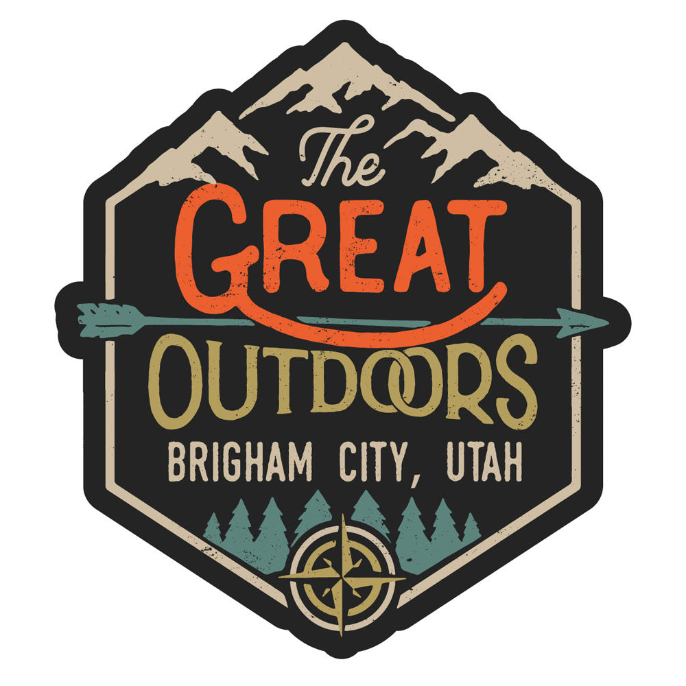 Brigham City Utah Souvenir Decorative Stickers (Choose Theme And Size) - 4-Pack, 8-Inch, Great Outdoors