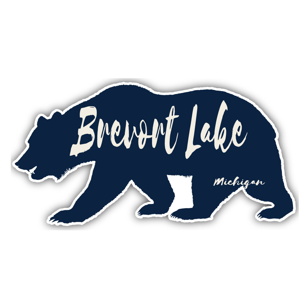 Brevort Lake Michigan Souvenir Decorative Stickers (Choose Theme And Size) - Single Unit, 2-Inch, Bear