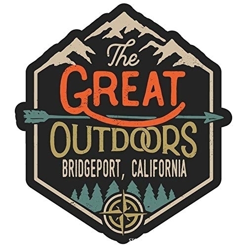Bridgeport California Souvenir Decorative Stickers (Choose Theme And Size) - Single Unit, 10-Inch, Adventures Awaits