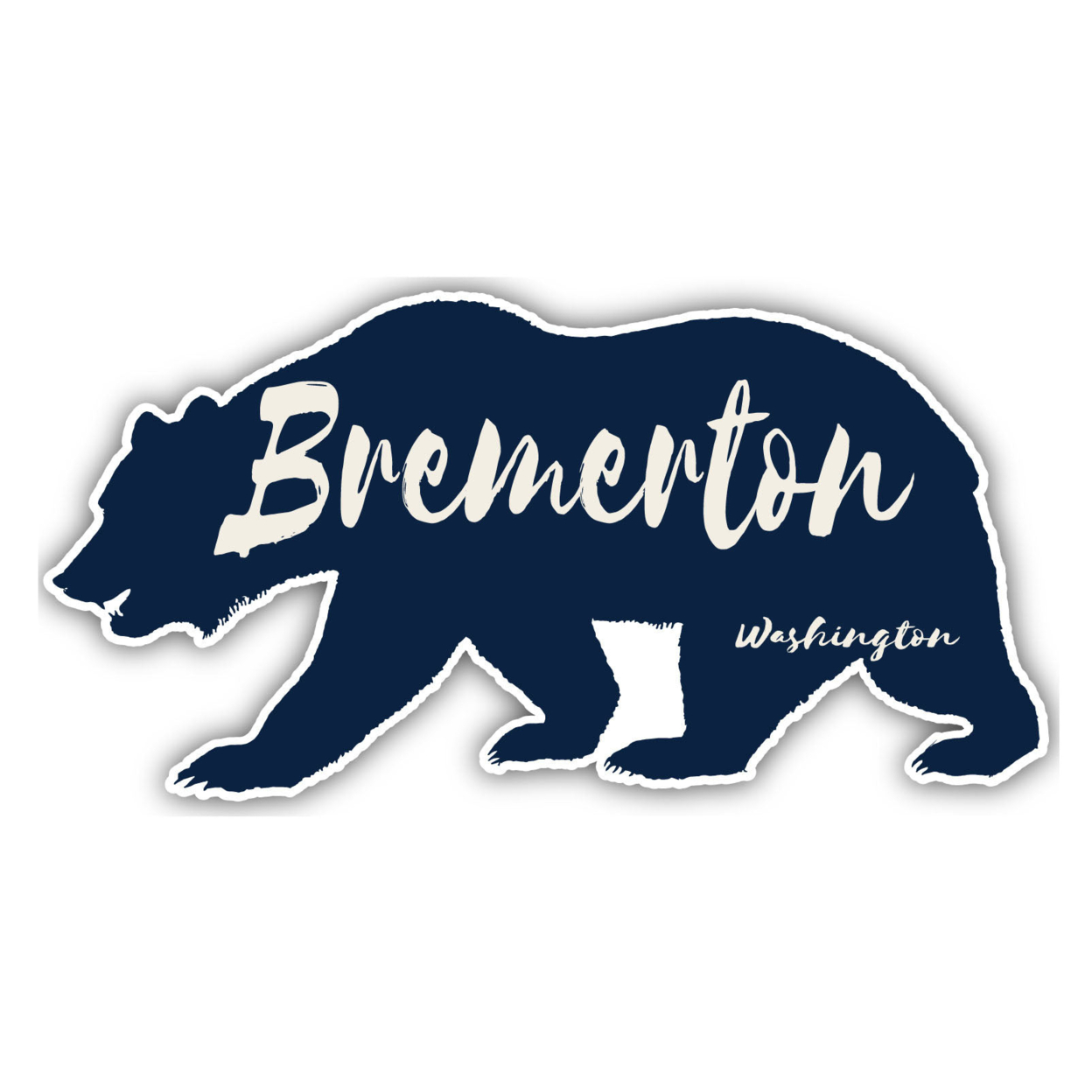 Bremerton Washington Souvenir Decorative Stickers (Choose Theme And Size) - 4-Pack, 2-Inch, Bear