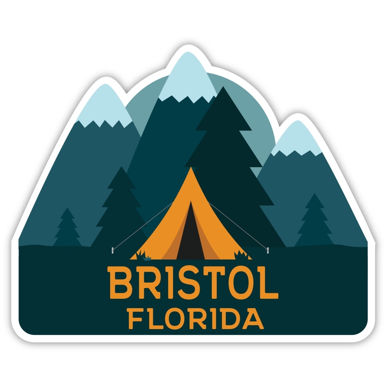 Bristol Florida Souvenir Decorative Stickers (Choose Theme And Size) - Single Unit, 6-Inch, Tent