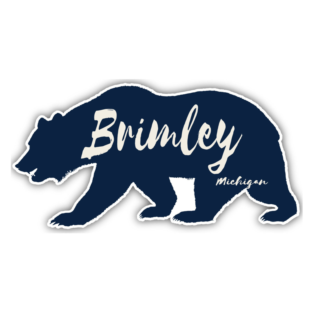 Brimley Michigan Souvenir Decorative Stickers (Choose Theme And Size) - Single Unit, 12-Inch, Bear
