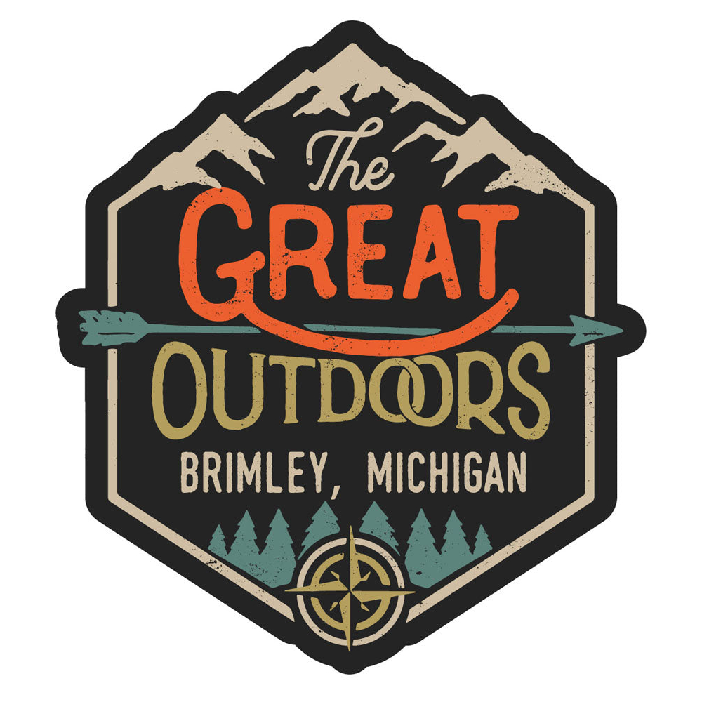 Brimley Michigan Souvenir Decorative Stickers (Choose Theme And Size) - Single Unit, 12-Inch, Great Outdoors