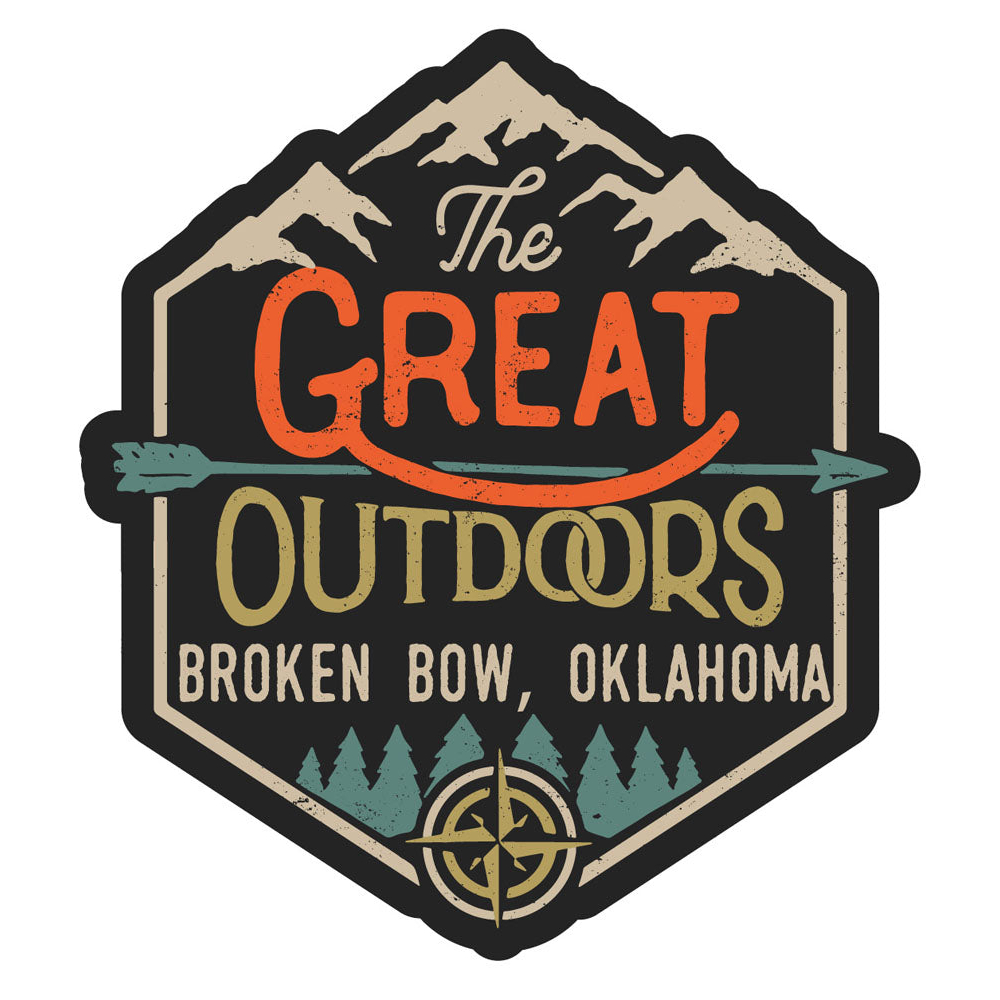 Broken Bow Oklahoma Souvenir Decorative Stickers (Choose Theme And Size) - 4-Pack, 4-Inch, Great Outdoors