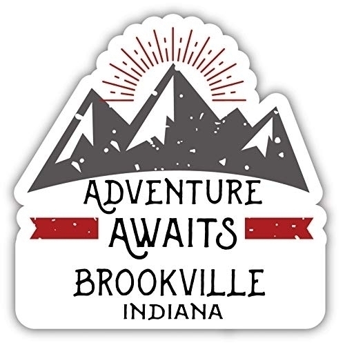 Brookville Indiana Souvenir Decorative Stickers (Choose Theme And Size) - 4-Pack, 6-Inch, Adventures Awaits