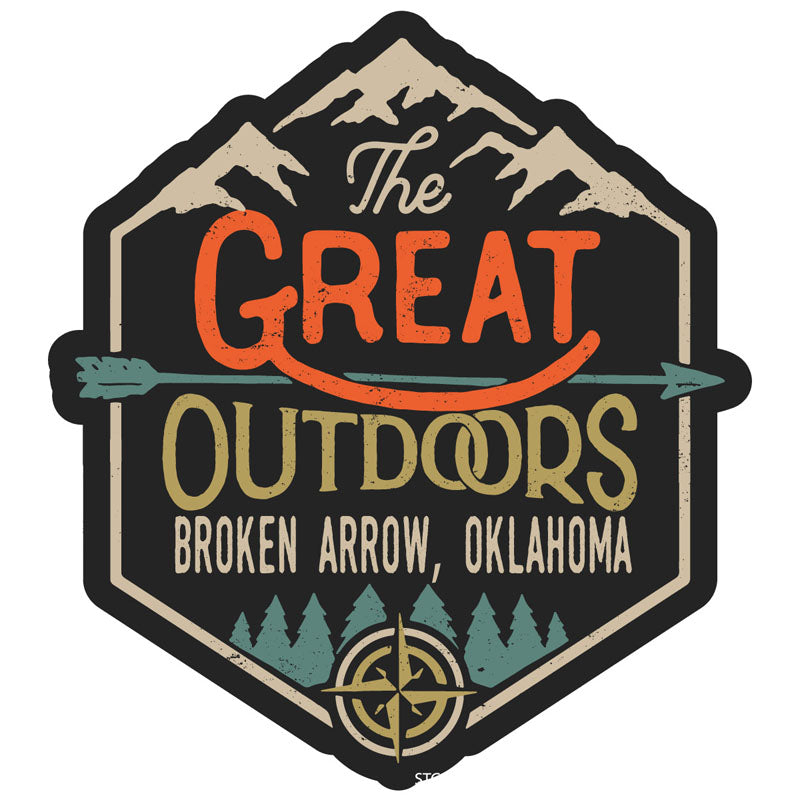 Broken Arrow Oklahoma Souvenir Decorative Stickers (Choose Theme And Size) - 4-Pack, 8-Inch, Great Outdoors