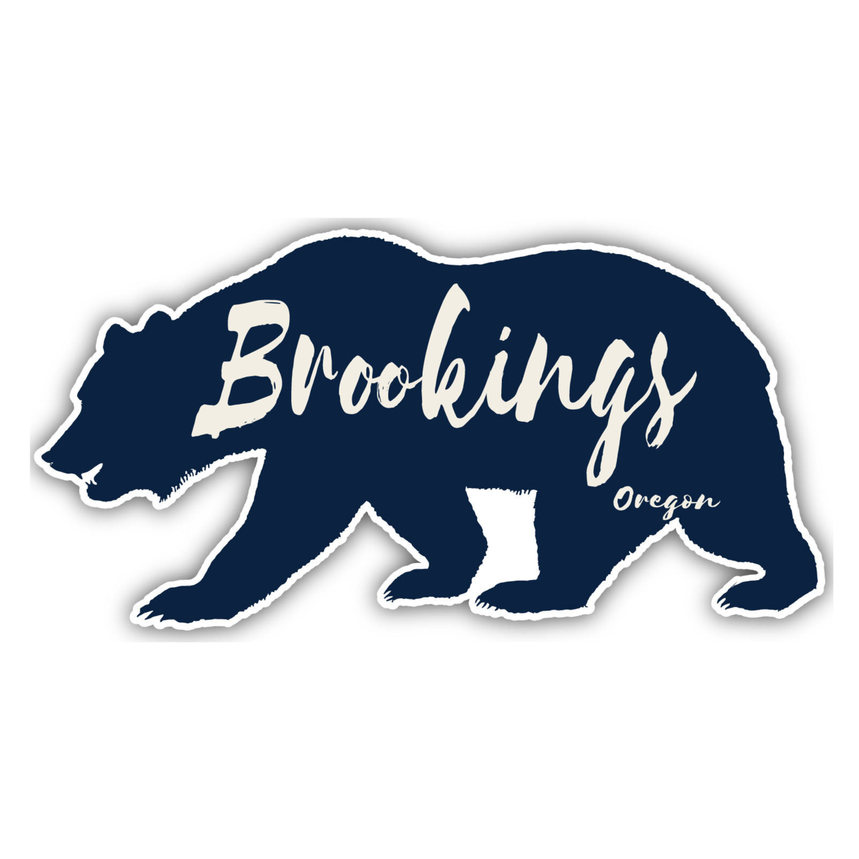 Brookings Oregon Souvenir Decorative Stickers (Choose Theme And Size) - Single Unit, 4-Inch, Camp Life