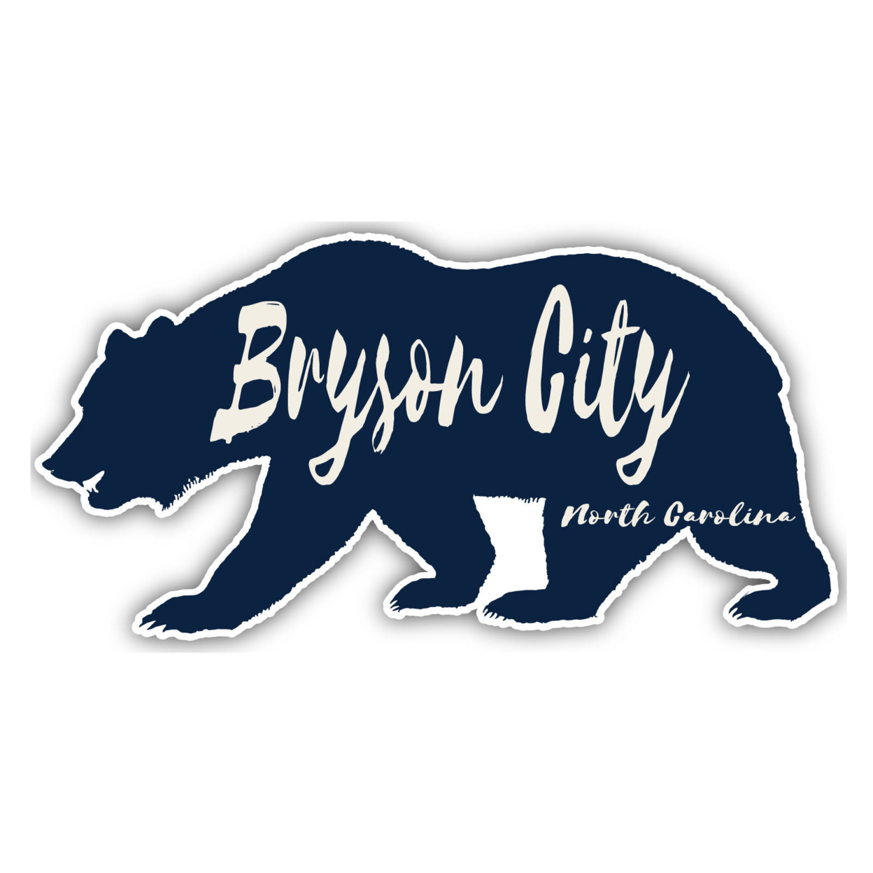 Bryson City North Carolina Souvenir Decorative Stickers (Choose Theme And Size) - 4-Pack, 8-Inch, Bear