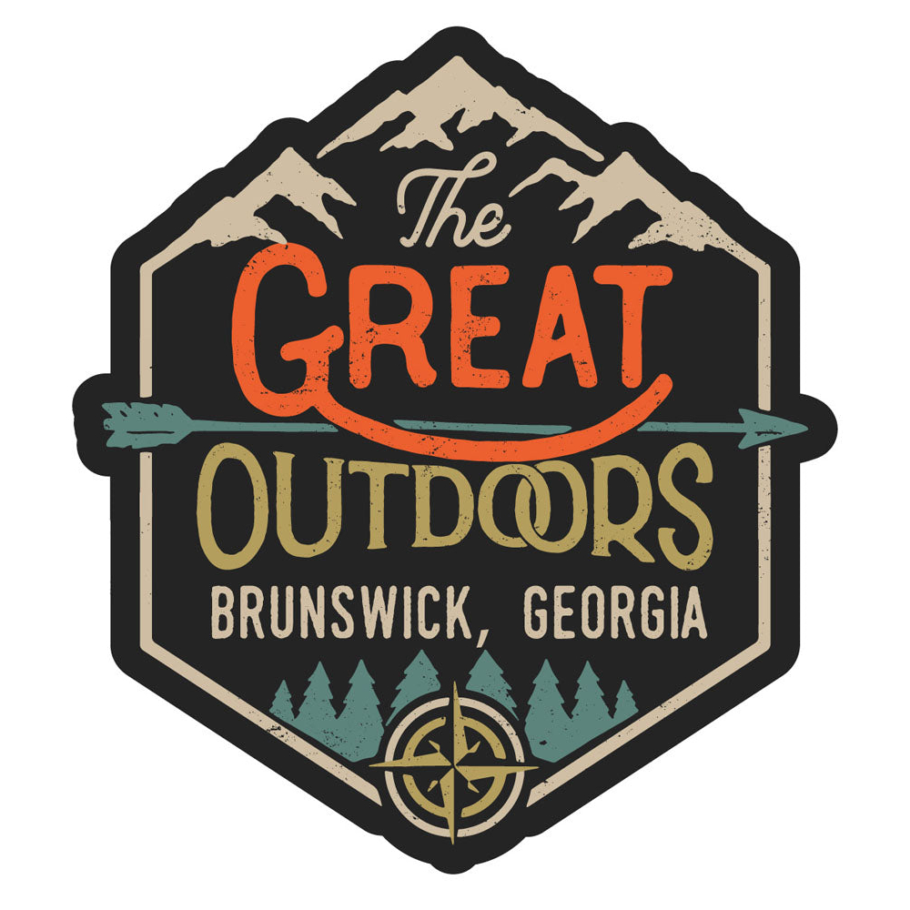 Brunswick Georgia Souvenir Decorative Stickers (Choose Theme And Size) - Single Unit, 12-Inch, Great Outdoors