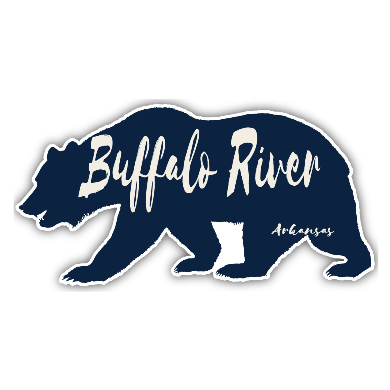 Buffalo River Arkansas Souvenir Decorative Stickers (Choose Theme And Size) - Single Unit, 10-Inch, Bear