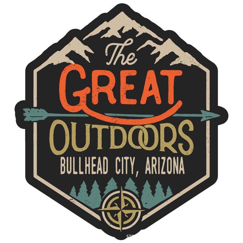 Bullhead City Arizona Souvenir Decorative Stickers (Choose Theme And Size) - 4-Pack, 4-Inch, Great Outdoors