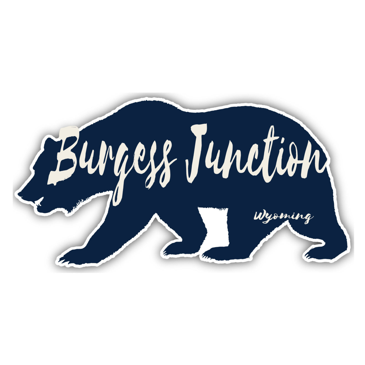 Burgess Junction Wyoming Souvenir Decorative Stickers (Choose Theme And Size) - 4-Pack, 8-Inch, Bear