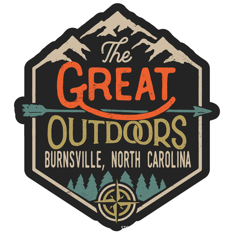 Burnsville North Carolina Souvenir Decorative Stickers (Choose Theme And Size) - 4-Pack, 2-Inch, Great Outdoors