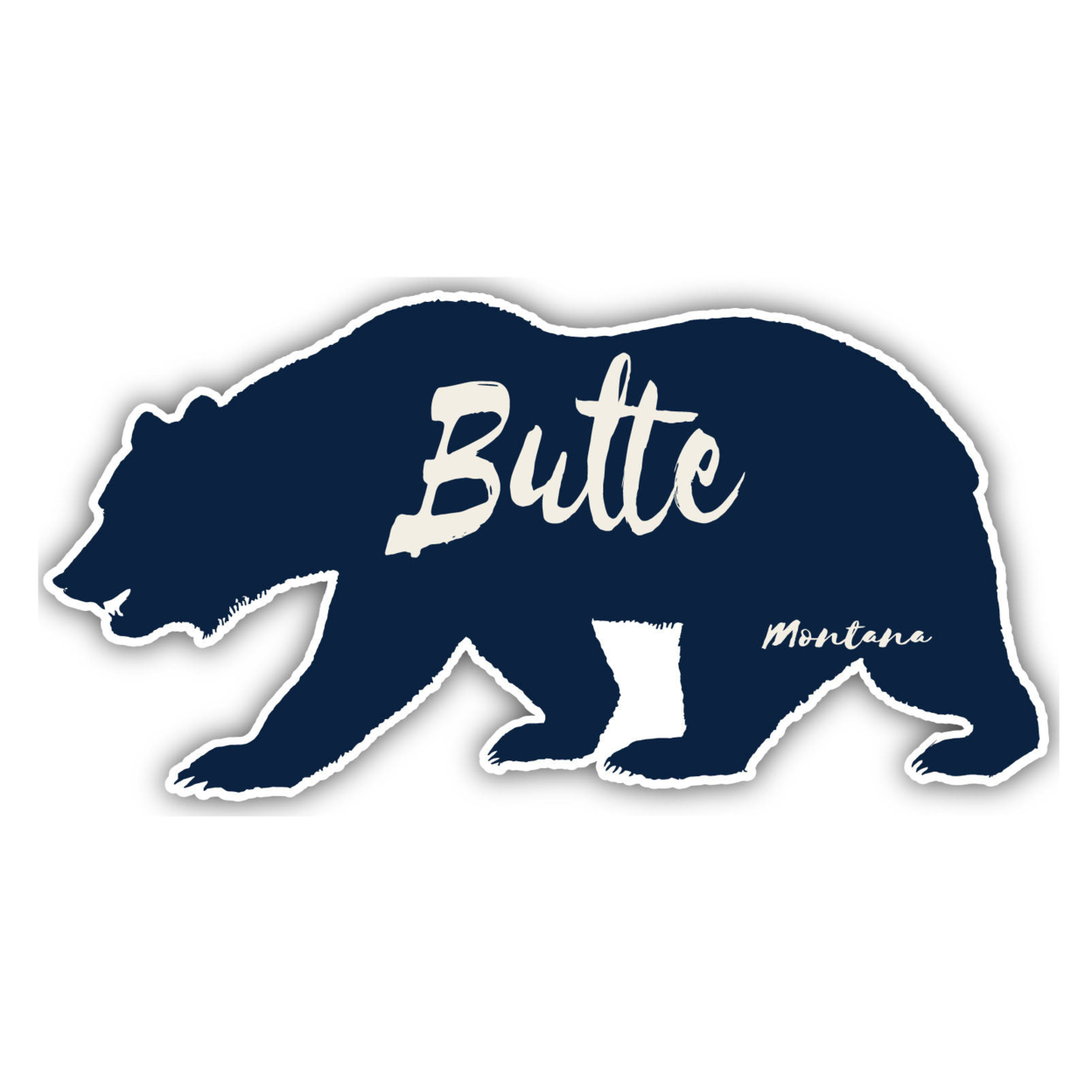 Butte Montana Souvenir Decorative Stickers (Choose Theme And Size) - Single Unit, 8-Inch, Bear