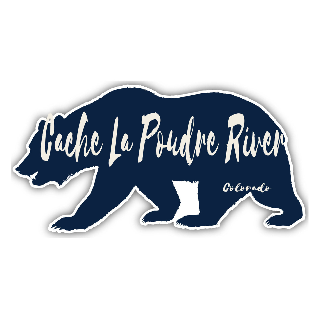 Cache La Poudre River Colorado Souvenir Decorative Stickers (Choose Theme And Size) - Single Unit, 12-Inch, Bear